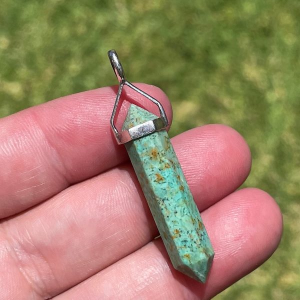 chrysocolla pendant in sterling silver