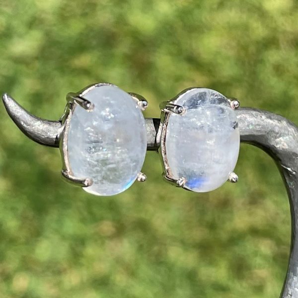 Moonstone Earrings - Silver