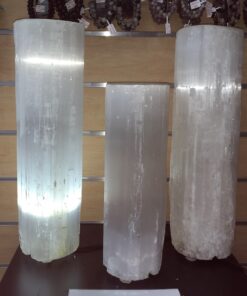 Cylindrical Selenite Lamps - lit