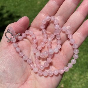 Rose Quartz Necklace in 6 mm bead