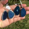 Blue Agate pendants slices