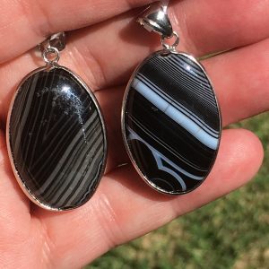 Onyx pendants with lovely patterning