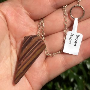 Faceted Patterned Brown Jasper Pendulums