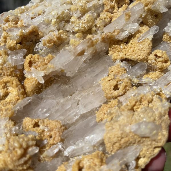 unique elestial clear quartz in matrix cluster from Brazil