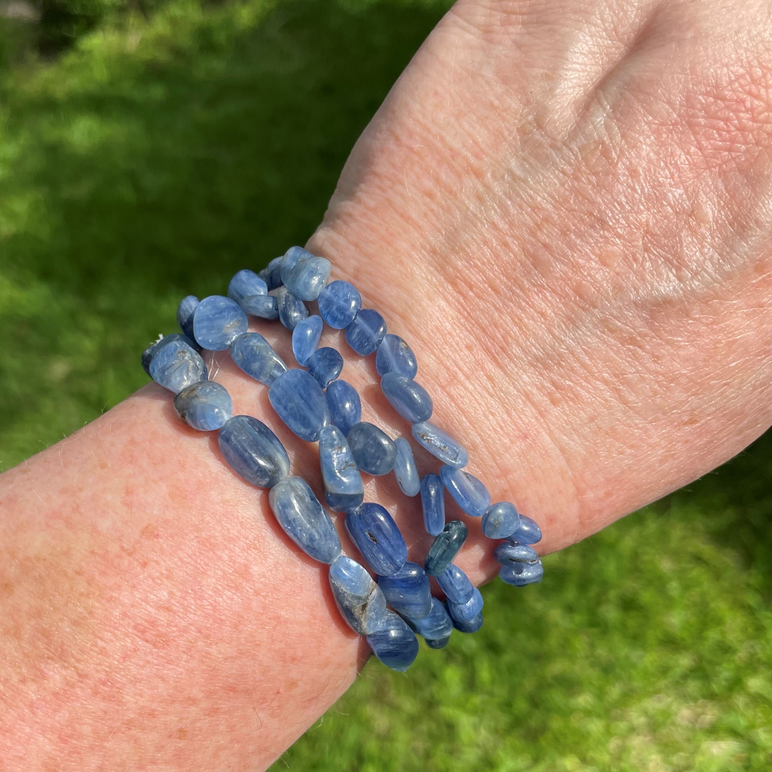 Genuine Blue Kyanite Link Bracelet - Handmade Baubles