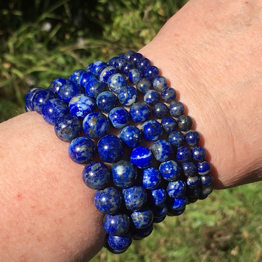 Knowledge Gloss Onyx And Lapis Lazuli Natural Stone Bracelet With Mags