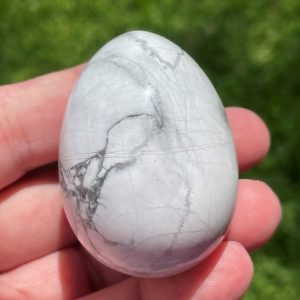 natural white howlite egg