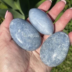 buy blue calcite palm stones