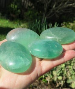 green fluorite palm stones