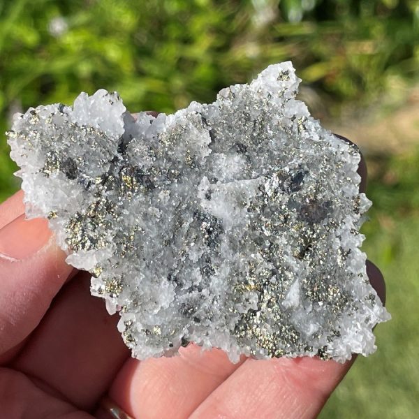 Pyrite on Clear Quartz Cluster from Peru