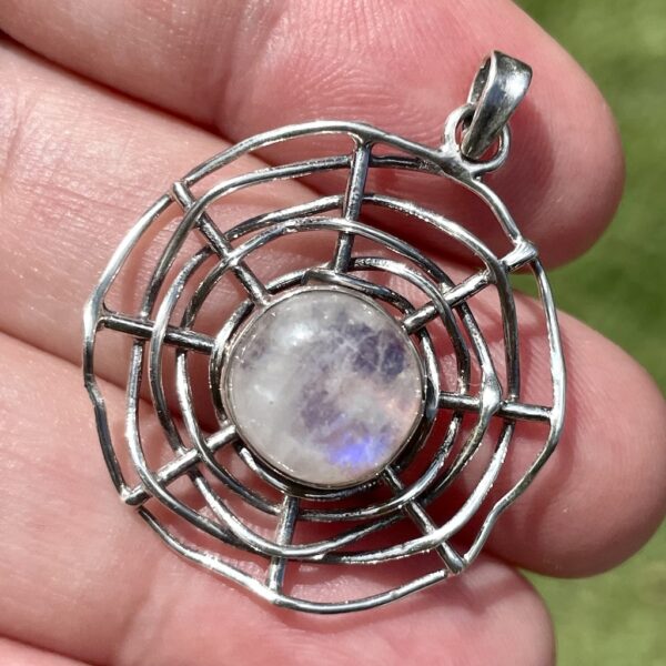 blue moonstone silver pendant in sterling or 925 silver