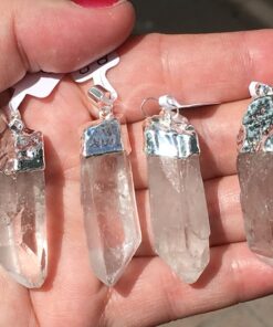 natural points clear quartz pendants