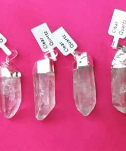 clear quartz pendants - natural points