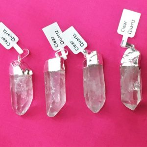 clear quartz pendants - natural points
