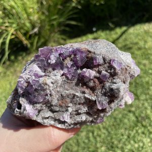 purple fluorite cluster