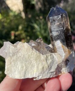 Smoky Quartz Cluster in orthoclase from Malawi