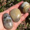 Shantilite Agate Pebbles or Dendritic Agate (left and middle) or Banded Agate