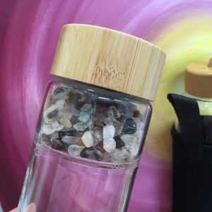 carry case for crystal water bottle in bamboo