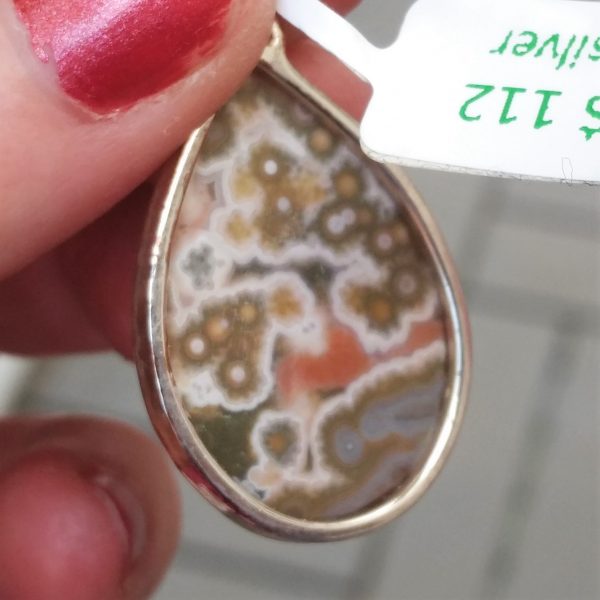 ocean jasper pendant in silver