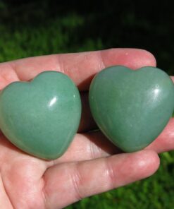 green aventurine hearts