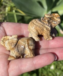 buy crystal elephants in picture jasper from USA