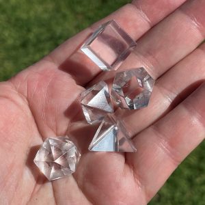 clear quartz platonic solids set