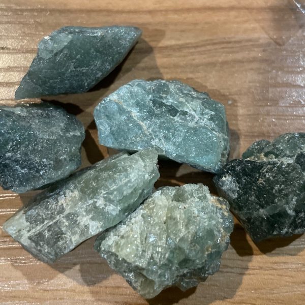 rough green apatite crystals from Tanzania