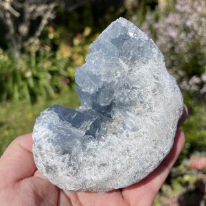 large celestite cluster in cave shape from Madagascar