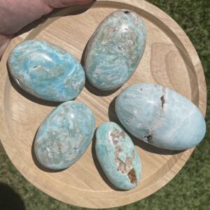 blue Caribbean Calcite pebbles from Pakistan