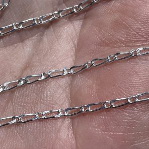 1 + 1 Figaro sterling Silver Chain