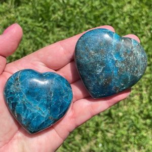 blue apatite hearts