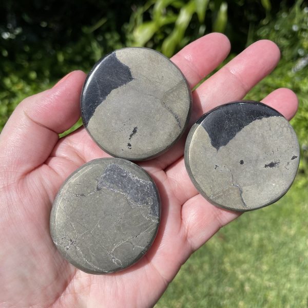 polished iron pyrite specimens