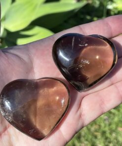 Madagascan smoky quartz hearts