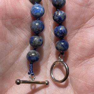 Lapis Lazuli Necklace in 6 mm bead with 925 silver clasps