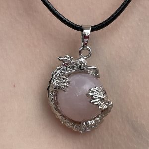 CJ150-rose quartz dragon