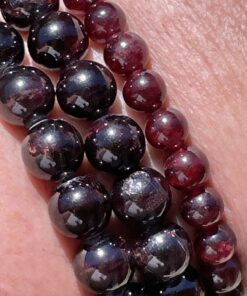 garnet bracelets in round bead form