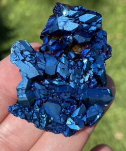 cobalt aura quartz specimen