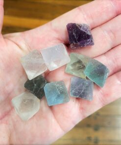 Fluorite Bag of 9 small octahedrons