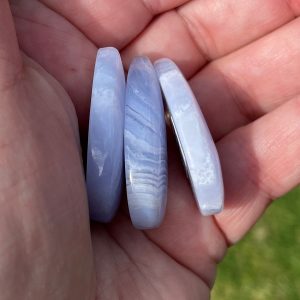 Blue Lace Agate cabochon from Namibia