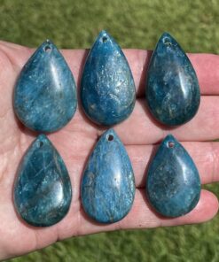 buy blue apatite pendant from Madagascar with drilled hole