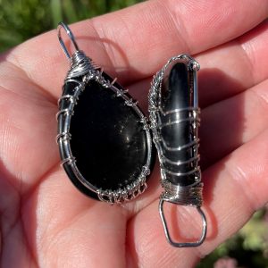 Black Obsidian Tree Pendants