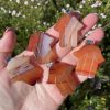 banded agate pendants in hand shape