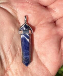 Sodalite 925 silver Pendant in double terminated form