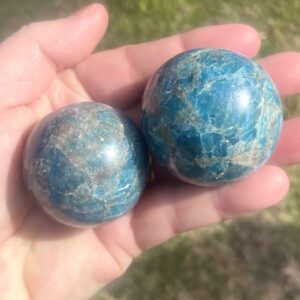 blue apatite ball from Madagascar