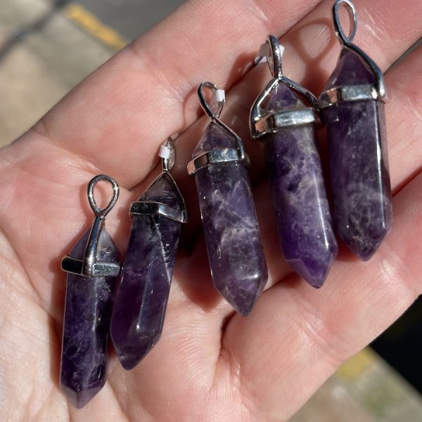 Amethyst Pendants in double pointed form