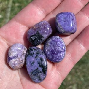 nice grade charoite tumbles from Russia