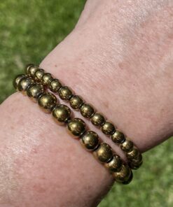 golden coated hematite bracelets