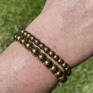 golden coated hematite bracelets
