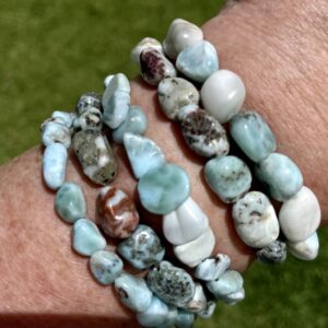 blue pectolite bracelets or Larimar Bracelets