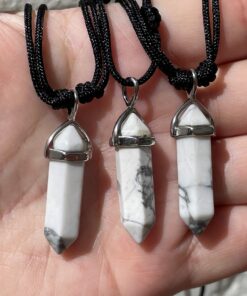 howlite double terminated pendants
